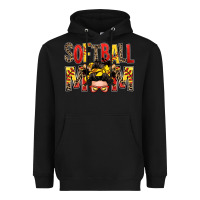 Black softball mom messy bun Heavyweight Hoodie - Zillion Design Studio