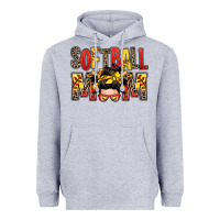 Softball Mom Messy Bun Heavyweight Hoodie | Teevron