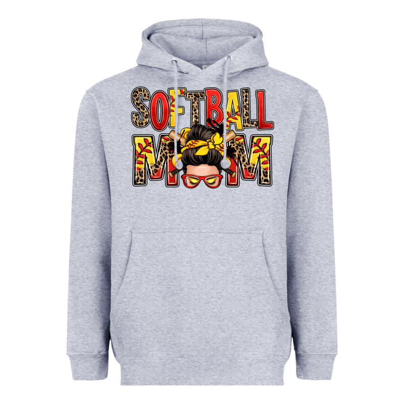 Softball Mom Messy Bun Heavyweight Hoodie by Zillion Design Studio | Teevron
