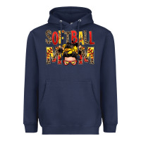 Navy softball mom messy bun Heavyweight Hoodie - Zillion Design Studio