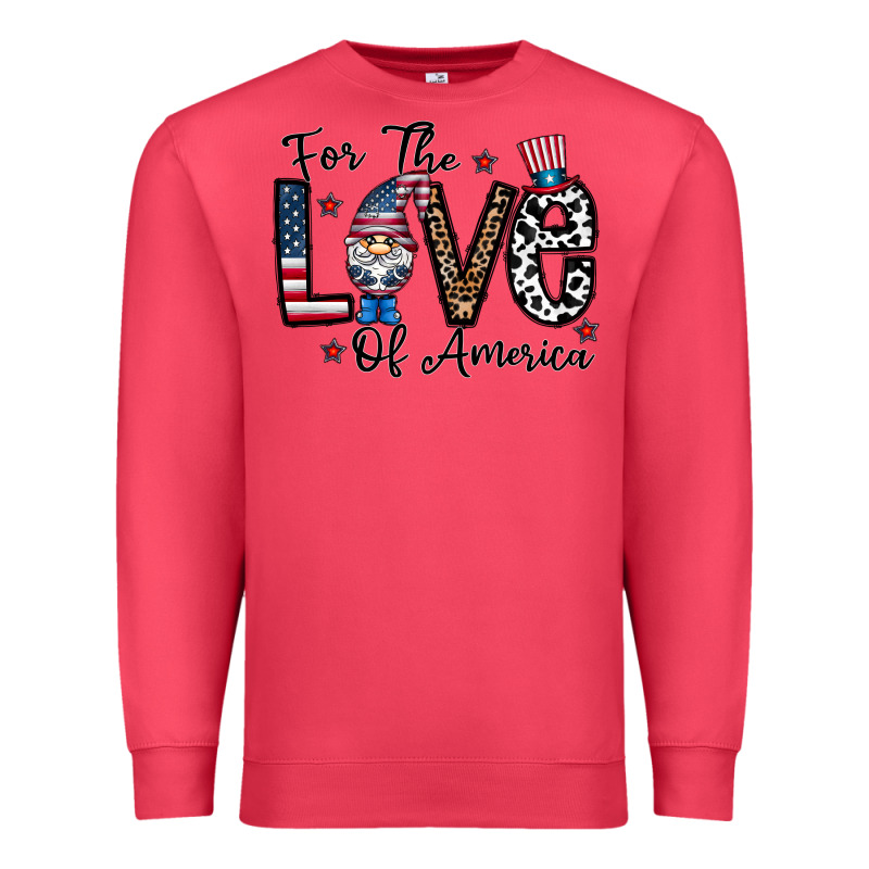For The Lovee Of America Gnome Premium Sweatshirt by CowhideDigitalArt | Teevron