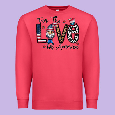 For The Lovee Of America Gnome Premium Sweatshirt Designed By Cowhidedigitalart