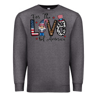 Charcoal Heather for the lovee of america gnome Premium Sweatshirt - CowhideDigitalArt