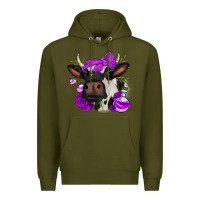 Army Green halloween roses cow Premium Hoodie - Jasminsmagicworld