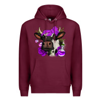 Burgundy halloween roses cow Premium Hoodie - Jasminsmagicworld