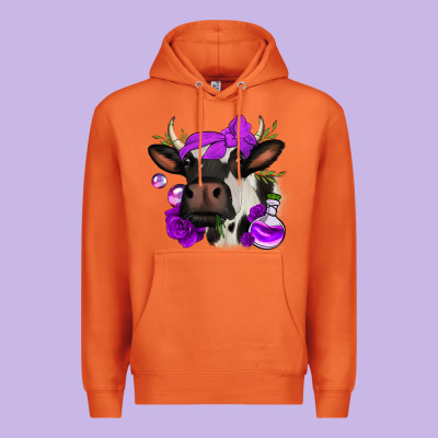 Halloween Roses Cow Premium Hoodie Designed By Jasminsmagicworld