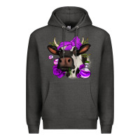 Charcoal Heather halloween roses cow Premium Hoodie - Jasminsmagicworld