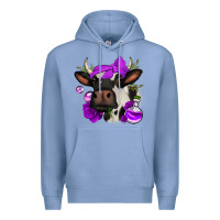 Colony Blue halloween roses cow Premium Hoodie - Jasminsmagicworld