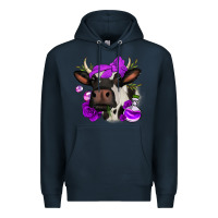 Navy halloween roses cow Premium Hoodie - Jasminsmagicworld