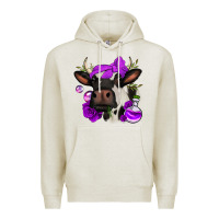 Oatmeal Heather halloween roses cow Premium Hoodie - Jasminsmagicworld