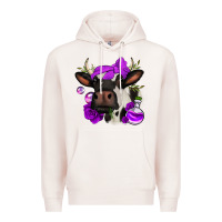 Pale Pink halloween roses cow Premium Hoodie - Jasminsmagicworld