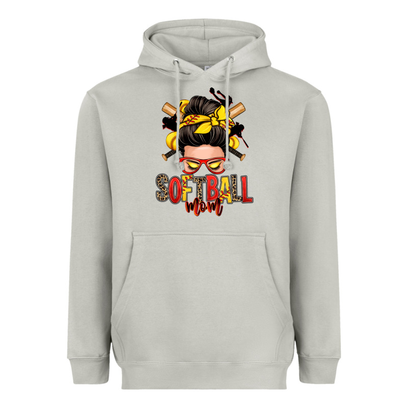 Softball Mom Messy Bun Heavyweight Hoodie by Zillion Design Studio | Teevron