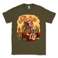 Army Green cowgirl actin up Classic Tee - texasbilliewilder