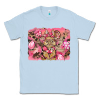 Dusty Blue pink camouflage bunny background Classic Tee - BarkalooDesign