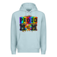 Blue Mist proud mom with sunflower Premium Hoodie - AdoDesignShop