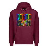 Burgundy proud mom with sunflower Premium Hoodie - AdoDesignShop