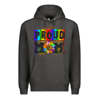 Charcoal Heather proud mom with sunflower Premium Hoodie - AdoDesignShop