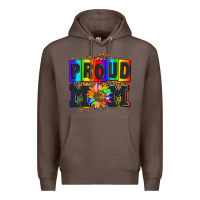 Coffee proud mom with sunflower Premium Hoodie - AdoDesignShop