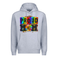 Heather Grey proud mom with sunflower Premium Hoodie - AdoDesignShop