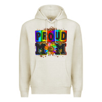 Oatmeal Heather proud mom with sunflower Premium Hoodie - AdoDesignShop