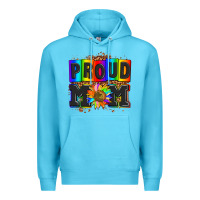 Ocean Blue proud mom with sunflower Premium Hoodie - AdoDesignShop