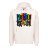 Pale Pink proud mom with sunflower Premium Hoodie - AdoDesignShop