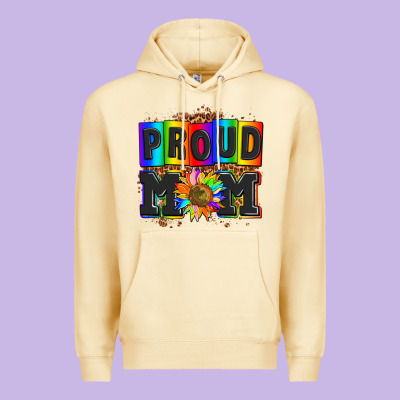 Proud Mom With Sunflower Premium Hoodie Designed By Adodesignshop