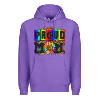 Purple proud mom with sunflower Premium Hoodie - AdoDesignShop
