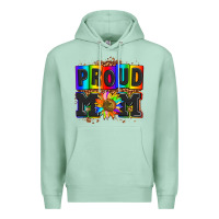 Seafoam proud mom with sunflower Premium Hoodie - AdoDesignShop