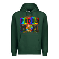 Sports Green proud mom with sunflower Premium Hoodie - AdoDesignShop
