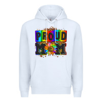 White proud mom with sunflower Premium Hoodie - AdoDesignShop