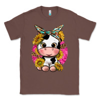 Chestnut cut cow with sunflower and leopard  pink Classic Tee - texasbilliewilder