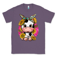 Lavender cut cow with sunflower and leopard  pink Classic Tee - texasbilliewilder