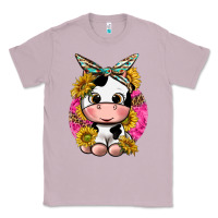 Lilac cut cow with sunflower and leopard  pink Classic Tee - texasbilliewilder