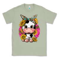 Matcha cut cow with sunflower and leopard  pink Classic Tee - texasbilliewilder