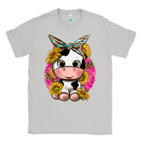 Moon Dust cut cow with sunflower and leopard  pink Classic Tee - texasbilliewilder