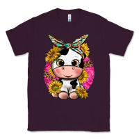 Plum cut cow with sunflower and leopard  pink Classic Tee - texasbilliewilder