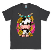 Smoke cut cow with sunflower and leopard  pink Classic Tee - texasbilliewilder