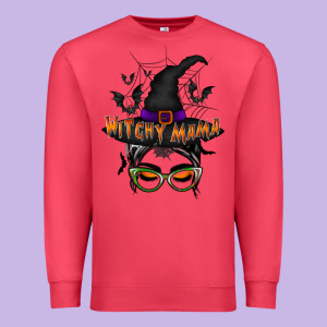 Withcy Mama Premium Sweatshirt Designed By Racoondesign