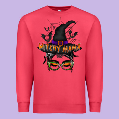 Withcy Mama Premium Sweatshirt Designed By Racoondesign