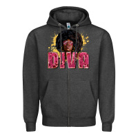 Charcoal Heather diva Zipper Hoodie - Zillion Design Studio