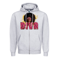 Heather Grey diva Zipper Hoodie - Zillion Design Studio