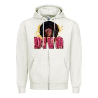 Oatmeal Heather diva Zipper Hoodie - Zillion Design Studio