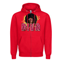 Red diva Zipper Hoodie - Zillion Design Studio