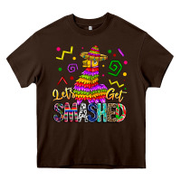 Chocolate Brown Let's Get Smashed Heavy Core Tee - CowhideDigitalArt