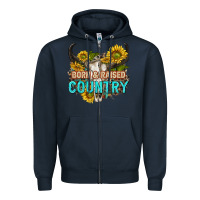 Navy born and raised country tbw Zipper Hoodie - texasbilliewilder