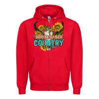 Red born and raised country tbw Zipper Hoodie - texasbilliewilder