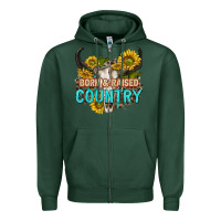 Sports Green born and raised country tbw Zipper Hoodie - texasbilliewilder