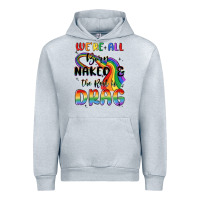 Heather Grey we're all born naked the rest is drag Urban Hoodie - MaliasSmallBusiness