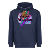 Navy special eduation teacher lightning bolt Heavyweight Hoodie - Zillion Design Studio